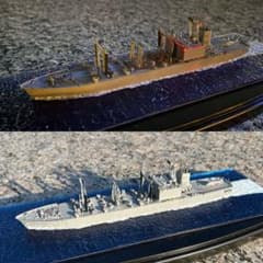 1/700 護衛艦 補給艦とわだ 完成品 洋上ジオラマ 航行シーン 電飾加工