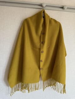 ボタン付き ストール マフラー マスタードのサムネイル