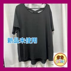 バッククロスデザイン 半袖Tシャツ ブラック 大きいサイズのサムネイル