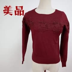 ✨美品✨アプワイザー・リッシェ セーター 胸元 フラワー レースニット М