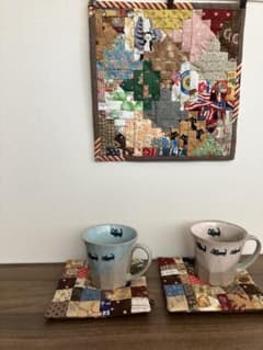 パッチワーク タペストリー マット カントリー ログキャビン - メルカリ