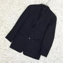 美品】ジョルジオアルマーニ 48 L テーラードジャケット 黒 ストライプ柄