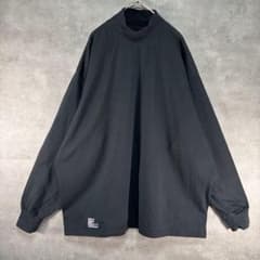 FreshService Mock Neck Long Sleeve T-Shirt, Black, Size L, 100% Cotton