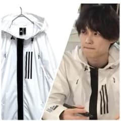 ビッグサイズ‼️】松村北斗着用 adidas ナイロンジャケット 白 古着