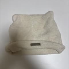 ねこ耳付きニット帽 クリーム色のサムネイル