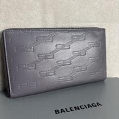 美品 希少　バレンシアガ エンボス BBモノグラム ラウンドファスナー 長財布 美品 希少 バレンシアガ エンボス BBモノグラム ラウンドファスナー 長