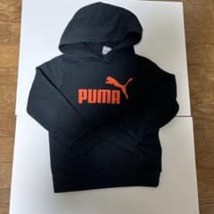 PUMA キッズ パーカー ブラック オレンジのサムネイル