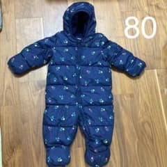 babyGAP ジャンプスーツ カバーオール　花柄　80 紺のサムネイル