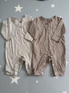SHEIN Buttoned Romper, Sizes 3-6M, 2-Color Set