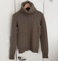 RALPH LAUREN 케이블 니트 터틀넥 스웨터 L 브라운