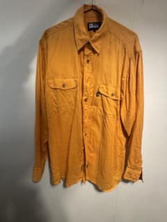 【超美品】【ヴィンテージ】FIRST DOWN リネンシャツ　オレンジのサムネイル