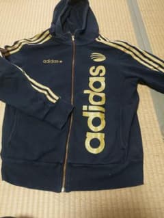 adidas NEO LABEL ジップアップパーカー ネイビー×ゴールド　上下のサムネイル