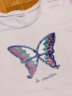 エニィファム　150 スパンコール　フリル袖Tシャツのサムネイル