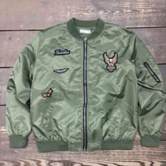 MA-1 カーキ ワッペン フライトジャケット ワッペン/刺繍多数 MA-1 フライトジャケット ミリタリー カーキ色