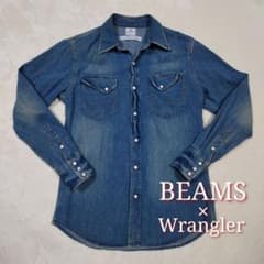 【限定】BEAMS × Wrangler デニムウエスタンシャツ 30周年 S