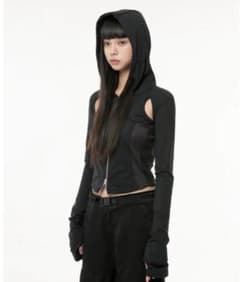 FLAREUP Division Cut-out Hooded Zip-up 黒のサムネイル