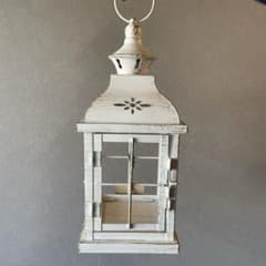 ホワイトランタン 雑貨 ぶら下げ雑貨 ランタン ガーデニング シャビー