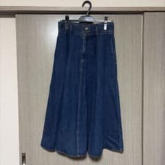 デニム ロング フレアスカート インディゴブルーのサムネイル