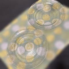 【中古品】ガラス皿 2枚セット 直径約20cm プレスガラスのサムネイル