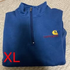 新品　カーハート　ロゴ　　ハーフジップ　パーカー　XL ネイビーのサムネイル