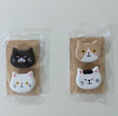 猫 マグネット 4個セット 木製風のサムネイル