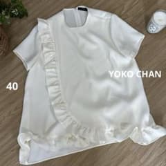 YOKO CHANヨーコチャン　ハーフスリーブラップフリルブラウス　40　半袖 YOKO CHANヨーコチャン ハーフスリーブラップフリルブラウス 40 半袖