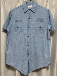 60s プリズナーシャツ 半袖シャツ シャンブレーシャツ ステンシル 69 