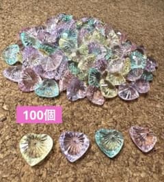 【未使用】アクリルストーン ハートパーツ 100個 アクリルアイスのサムネイル