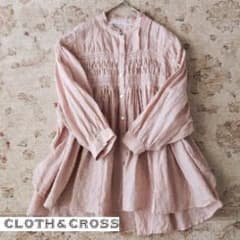 【美品】Cloth & Cross リネンタックブラウス ピンク ハグオーワー 美品】Cloth & Cross リネンタックブラウス ピンク ハグオーワー