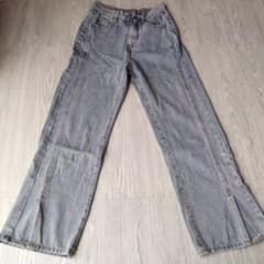 グレイル　フロントスリットハイウェストデニムパンツ　ケミカルブルー　XＳサイズのサムネイル