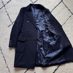 グリーンレーベルリラクシング ダブルチェスターコート カシミヤ混