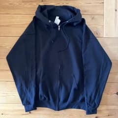 新品タグ付きJerzees ブラック XL スウェットZIPパーカー 無地XLのサムネイル
