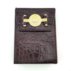 ​【美品】ジャンニヴェルサーチ サンバースト クロコ型押し シガレットケース 茶 美品】ジャンニヴェルサーチ サンバースト クロコ型押し シガレット
