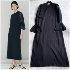 美品✨Curensology　タートルネックニットワンピース　ブラック 極美品】Curensology ランタンスリーブニットワンピース