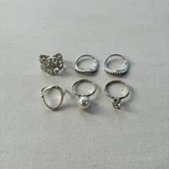 指輪　リング　セット　シルバー　SILVER CZ パールのサムネイル