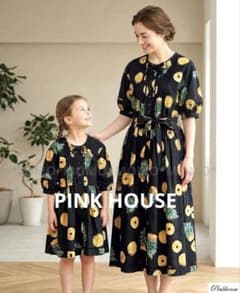 ピンクハウス 親子 セット パイナップル ロングワンピース 可愛い 子供 