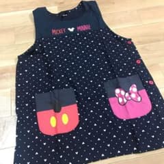 エプロン 保育 ミッキー ミニー 紺のサムネイル