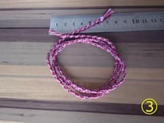 組紐　ハンドメイド　66cm　細め　赤色、ラメ入りピンク、薄紫色使用 ③のサムネイル