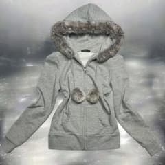 00s ラビット ファー パーカー グレー ダークコア フェアリーグランジ