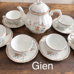 Gien フランス 食器 6個セット 美品 ジアン gien フランス 食器 ティーポット 6セットのカップ