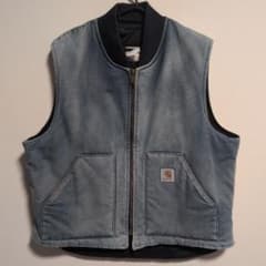 USA製】90s Carhartt ダックベスト ネイビー 腰ゴム 星タグ - メルカリ