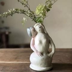 寄り添う2人　静かな会話　花器　陶芸作家　花瓶 寄り添う2人 静かな会話 花器 陶芸作家 花瓶 フラワーベース 花瓶