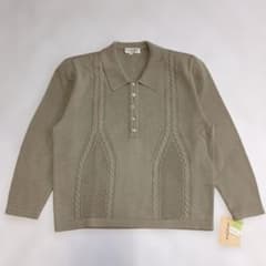 MILAN D'OR ニット ポロシャツ 長袖 ベージュのサムネイル