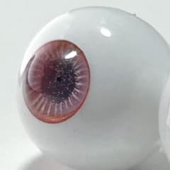 し*み様 B品 グラスアイ16mm ピンク オレンジ グレー瞳孔 虹彩模様ありのサムネイル
