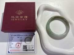 鑑定書付 バングル 翡翠 本翡翠 ヒスイバングル ミャンマー産 天然石 
