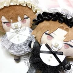 ☆にじぱぺっと ぬい服 ヘッドドレス スタイ おしゃぶり 白 黒 セット