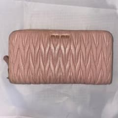 MIUMIU ラウンドジップ 財布 マテラッセ ミュウミュウ 人気 ピンク