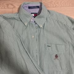 90s トミーヒルフィガー　刺繍ワンポイントロゴ　グリーンのサムネイル