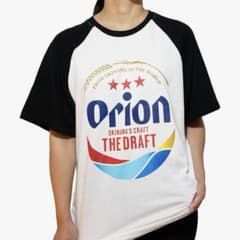 Orion オリオンビール Tシャツ ラグラン ホワイト ブラック Sのサムネイル