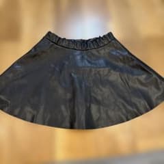 キッズ フェイクレザー フレアスカート ブラックH&M120のサムネイル